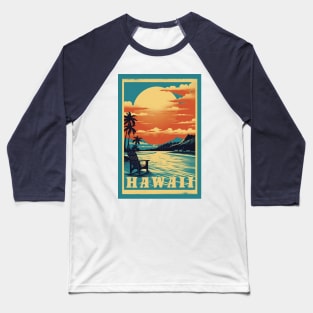 Hawaii Vintage Retro Travel Poster Baseball T-Shirt
